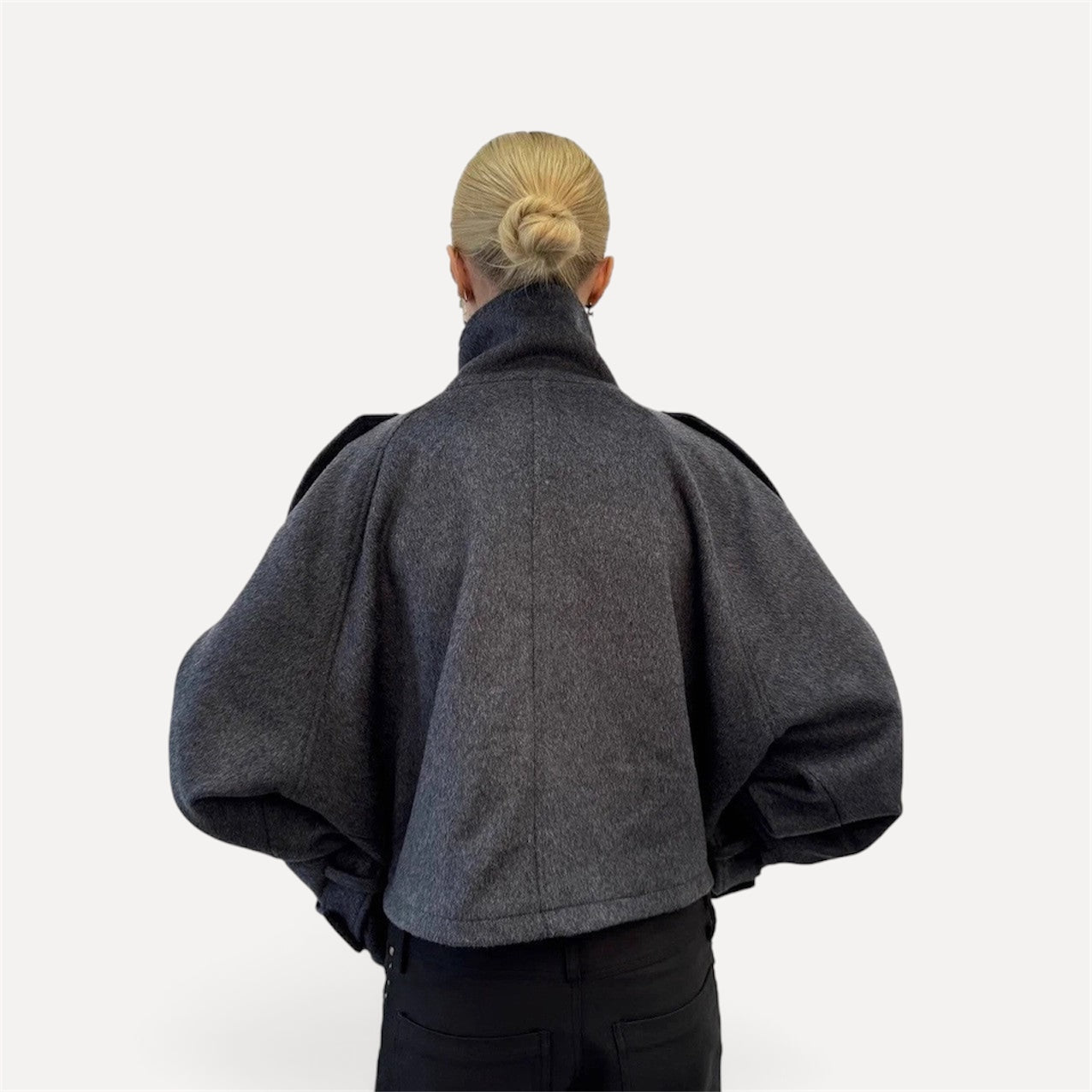 Womens Short Wool Jacket With Zipper