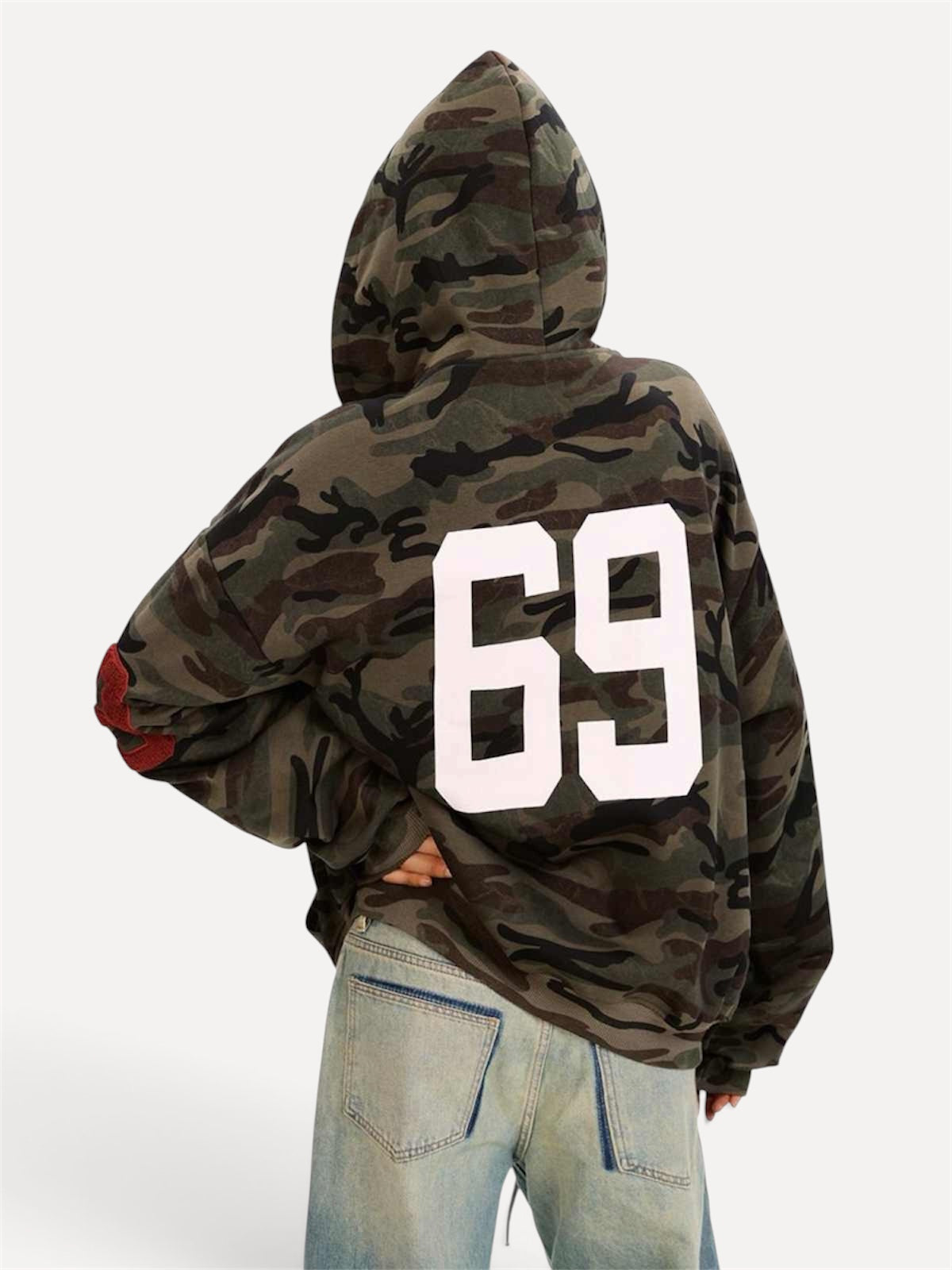 Fleece-lined Thickened Camouflage Cardigan Hoodie
